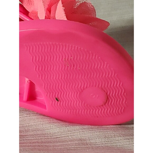 Baby Girl Hot Pink Jelly Sandals W/Flower (Size 3) Spring/Summer/Easter/Beach - Picture 12 of 16